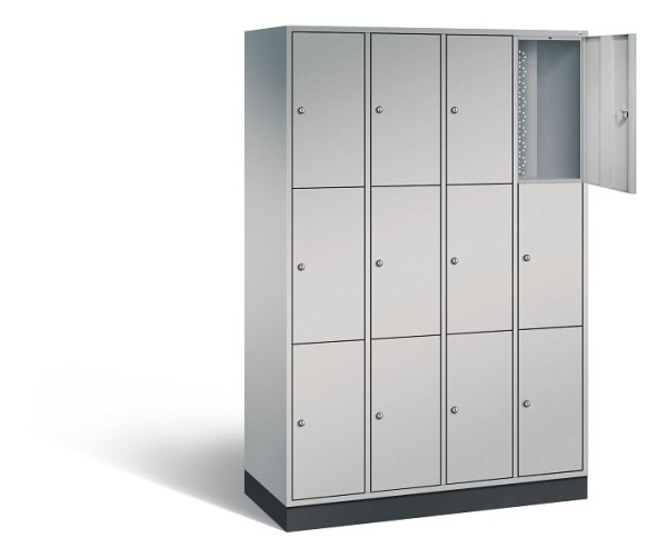 C+P lockerkast Intro, H1950xB1220xD490mm, kleur: wit aluminium, 8370-401 S10068