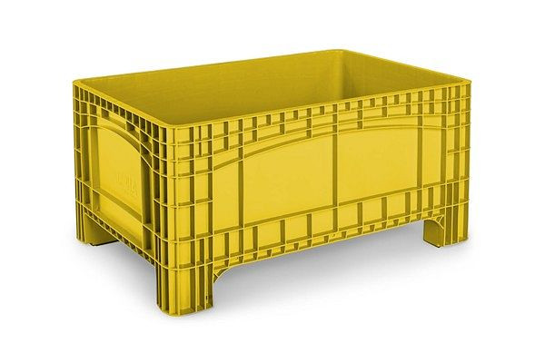 ALPHA NOAHBOX L palletbox 1200x800x580 mm met 4 poten geel, 2908-GE
