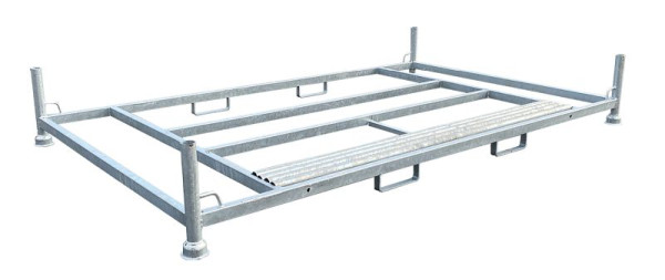 Schake bouwhektraverse voor horizontale opslag van bouwhekken, geschikt voor heftrucks en kranen, hoogte inclusief rail: 1,20 m, 3B209FK