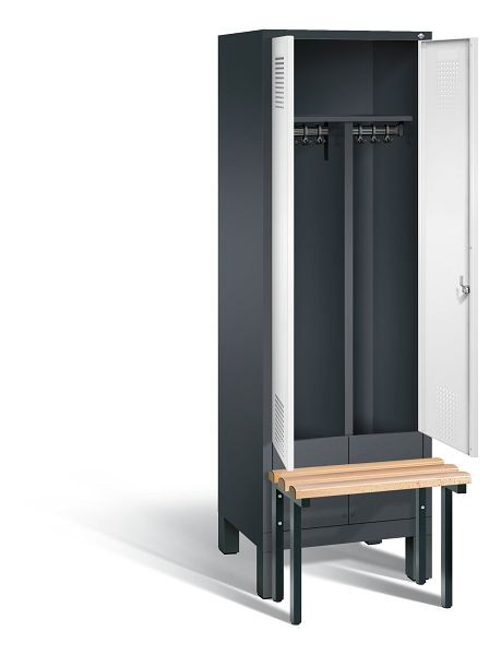 C+P zwart wit locker Evolo, H1850xW610xD815mm, kleur: zwart grijs / verkeerswit, 48032-20 S10098