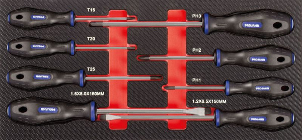 Projahn Phillips, gleuf en TORX® schroevendraaier insert "gemengd" 8 stuks, 5999-074