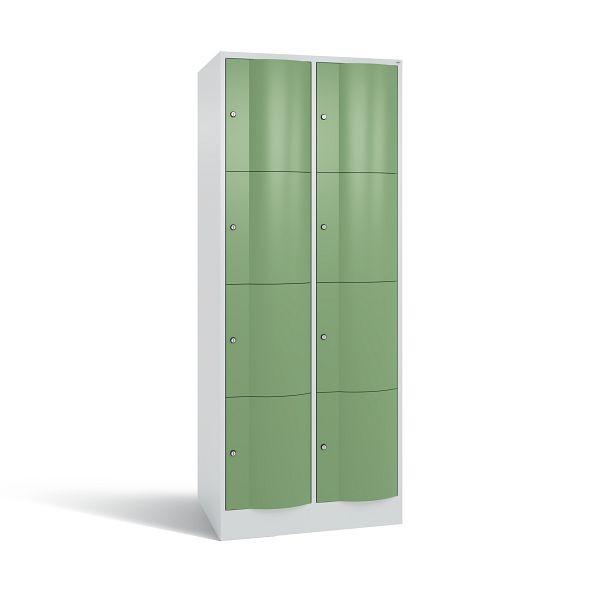 C+P XL-Schließfachschrank Resisto, 8 Fächer, H1950B772T640 mm, Grau/Resedagrün, 8470-273 S10045