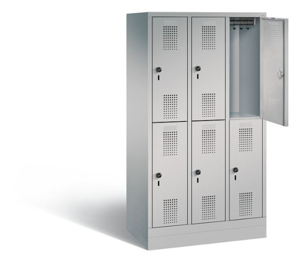 C+P schoolkluis dubbeldekker Evolo, H1600xB900xD500mm, kleur: wit aluminium, 4832060-30 S10090