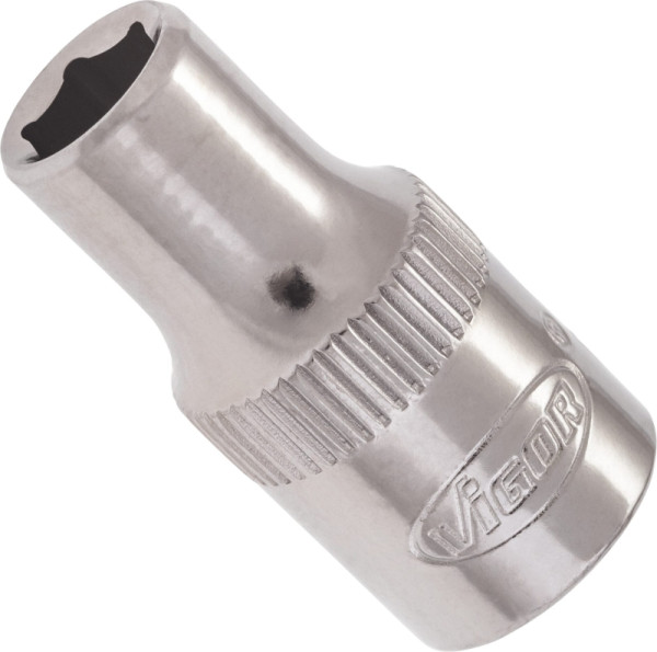 VIGOR dopsleutelinzet, hol vierkant 6,3 mm (1/4 inch), buitenzeskantprofiel, 5,5 mm, V2417N