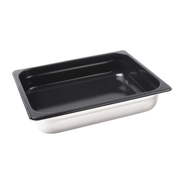 Vogue roestvrijstalen bak met antiaanbaklaag GN1/2 6.5cm, CS756
