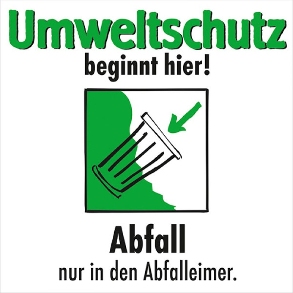 Steen HGS motivatiebord Afval alleen in de prullenbak, vierkant, 35.6885