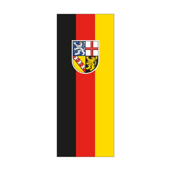 Stein HGS HGS Saarland staatsvlag, 300 x 120 cm (staand formaat), met kunststof karabijnhaak, FlagTop 110 g/m², voor vlaggenmasten 7 m, zonder ajoursteek, 26518