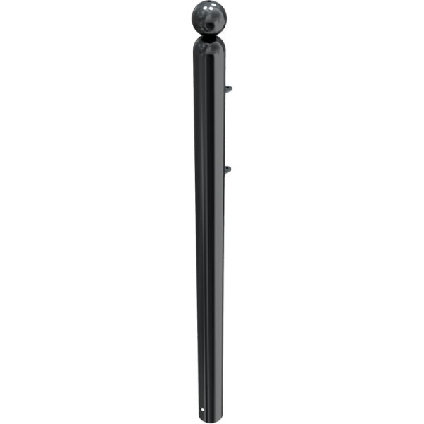 Stone HGS hek type 478, eindpaal, buisdiameter 76mm, inclusief kogelkop en 2 aansluitbeugels, RAL 7016 antracietgrijs, 478.02b