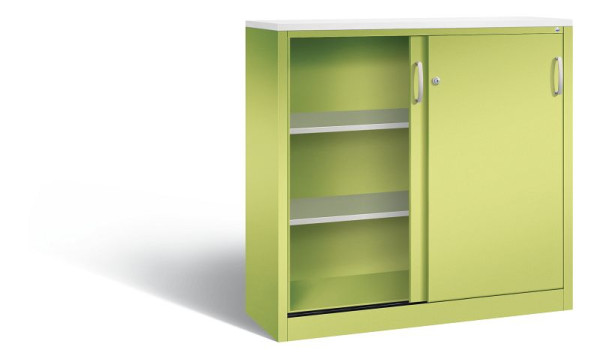 C+P dressoir met schuifdeuren Acurado, H1200xB1200xD400mm, kleur: Viridin groen / Viridin groen, beugelgreep, 3 niveaus, 2047-1200 S10329