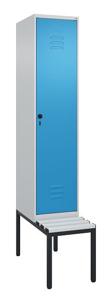 C+P luierkastje Classic PLUS, met onderbank, 2120x400x815mm, 7035/5012, draaigrendel, 0800507-12 S10034