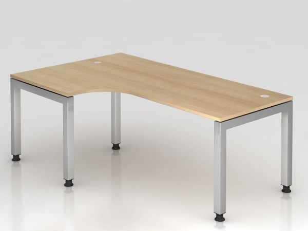Hammerbacher hoektafel U-voet vierkant 200x120cm 90° eiken, hoekvorm 90°, zwevende plaat, VJS82/E/S