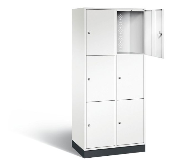 C+P XL lockerkast Intro, H1950xB820xD490mm, kleur: verkeerswit, 8370-202 S10146