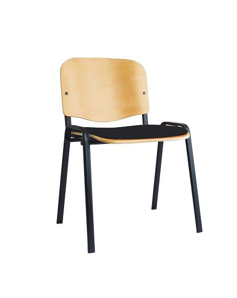 Lüllmann kantinestoel, 470/795 x 530 x 415 mm, zwart, zwart frame, 225450
