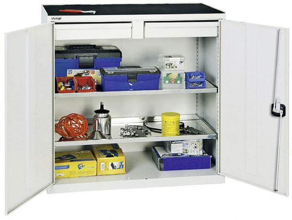 stumpf gereedschaps- en materiaalkast serie 2000, 7035/7035, 2 laden, 2 legborden door, 2007207