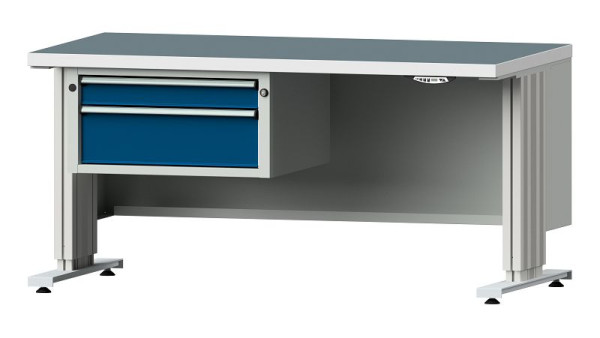 ANKE werkbanken werktafel LIFT met onderstel, model 501 VL, 1500 x 800 x 740-1140 mm, RAL 7035/5010, UBP 40 mm, 405.112