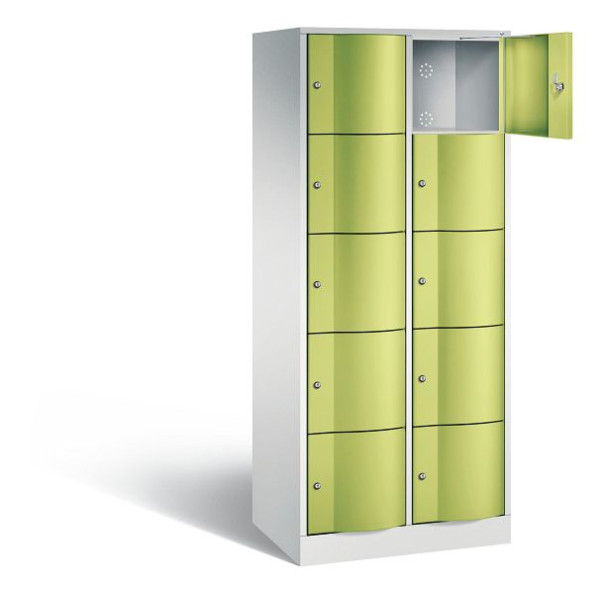 C+P lockerkast Resisto, H1950xB772xD540mm, kleur: lichtgrijs / virid groen, 8570-272 S10526