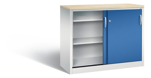 C+P dressoir met schuifdeuren Acurado, H1000xB1200xD500mm, kleur: lichtgrijs/gentiaanblauw, beugelgreep, 2056-00 S10161