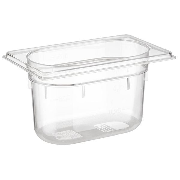 APS GN 1/9 bak, 17,6 x 10,8 cm, diepte: 100 mm, polycarbonaat, 1 liter, 82051