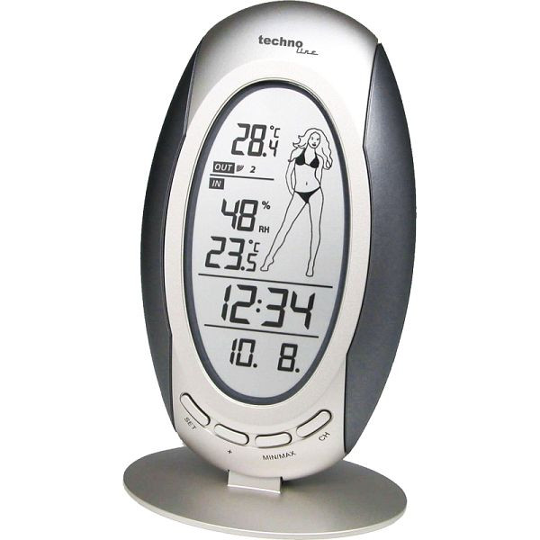 Technoline weerstation, radioklok DCF-77 met handmatige instelmogelijkheid, afmetingen: 92 x 128 x 31 mm, WS 9723