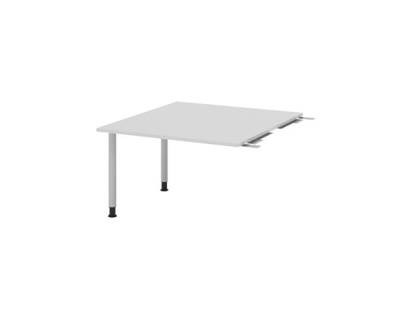 Hammerbacher tussenplaat VKT, kleur tafelblad: grijs, plaat: 1200 x 1300 x 25 mm, ronde buisvoet zilver, werkhoogte: 720 - 740 mm, VKT12C/5/S