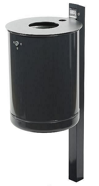 Renner afvalbak "Serie EP" ca. 46,5 L, inclusief asbak, met roestvrijstalen dekselschijf en paal, antracietgrijs, 7039-35EP 7016