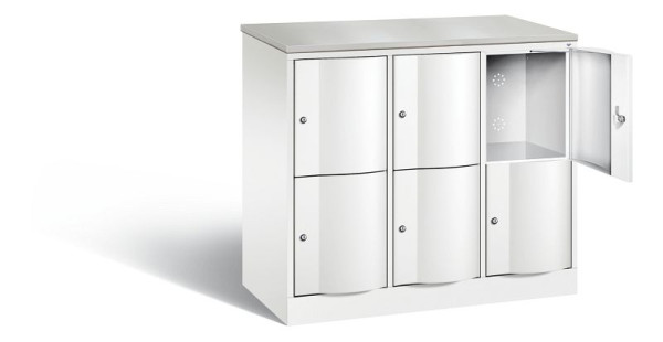 C+P lockerkast Resisto, H1077xB1148xD540mm, kleur: verkeerswit, 8472-372 S10182