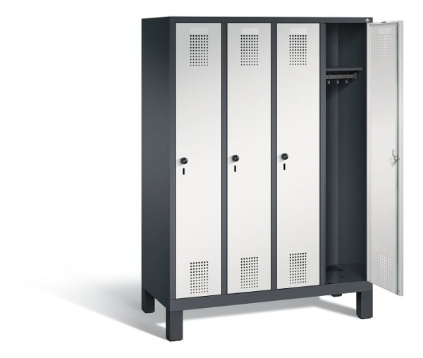 C+P schoollocker Evolo, H1650xW1190xD500mm, kleur: zwartgrijs/lichtgrijs, 480106-40 S10021