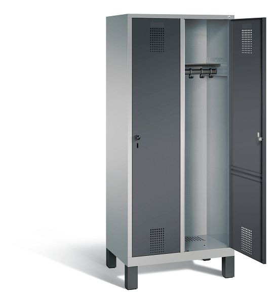 C+P garderobe Evolo, H1850xW810xD500mm, kleur: wit aluminium / antracietgrijs, 48010-22 S10525