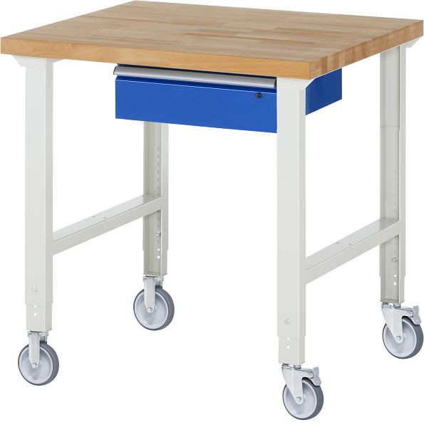 RAU Verrijdbare werkbank (in hoogte verstelbaar) 7001A1, 1000x900x950-1000mm, elk 2 bokwielen en zwenkwielen, 05-7001A1-109B4H22.11