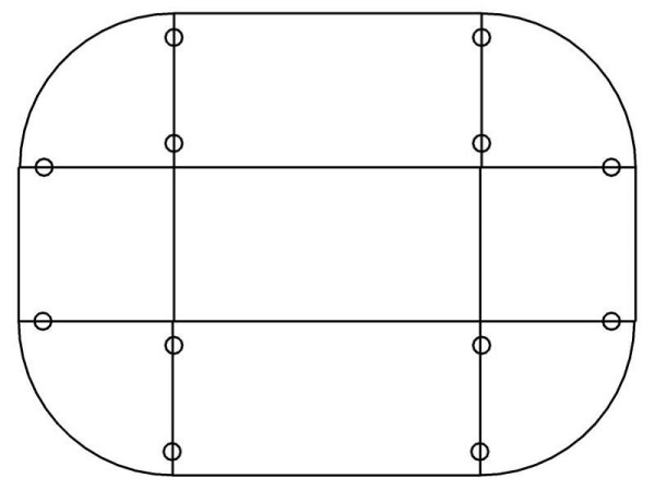Hammerbacher Vergadertafelsysteem K-Serie Set K5, 400 x 240 cm, 4x VKP91, 2x VKP08, 4x VKP12, 16x VSTFK, esdoorn, VSETK5/3/C