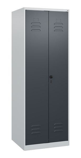 C+P Umkleidespind Classic PLUS SW, 2 Abteile, 1700x600x500mm, 7035/7016, Drehriegel, 0800027-20 S10007