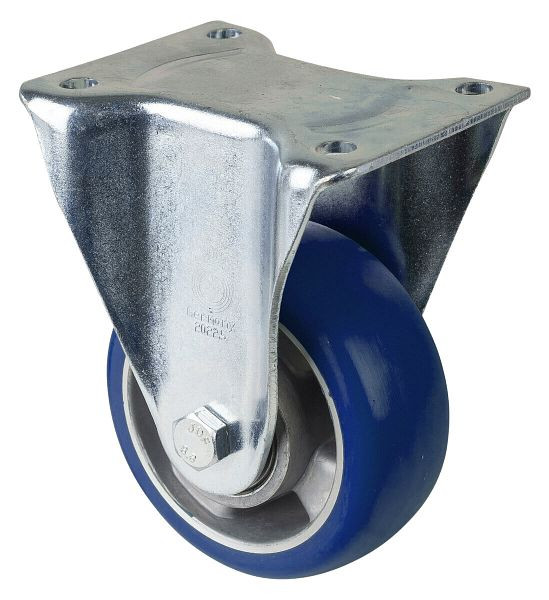 BS Rollen zwaarlastwiel bokwiel, polyurethaan wiel 83 Shore, aluminium velg, kogellager, plaat, diameter: 125 mm, L610.B92.125
