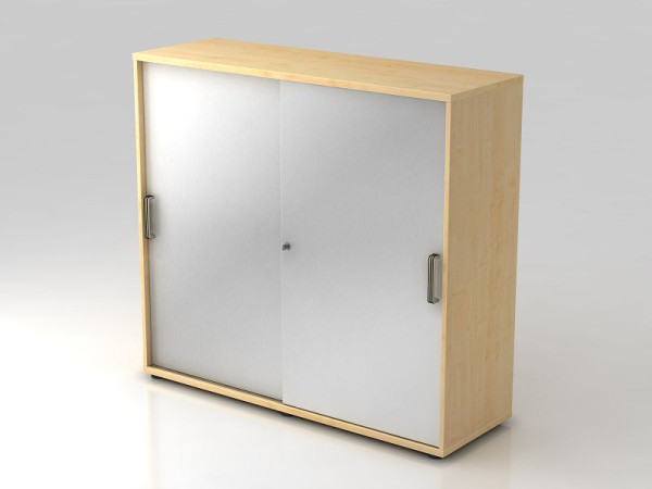 Hammerbacher schuifdeurkast 3OH 120cm gestreepte handgreep esdoorn/zilver, 120x40x110 cm (BxDxH), V1753S/3/S/SG