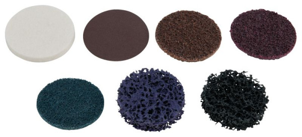 KS Tools reserveschuurpads, diameter 50 mm, stripwiel zwart, 10 stuks, 515.5087