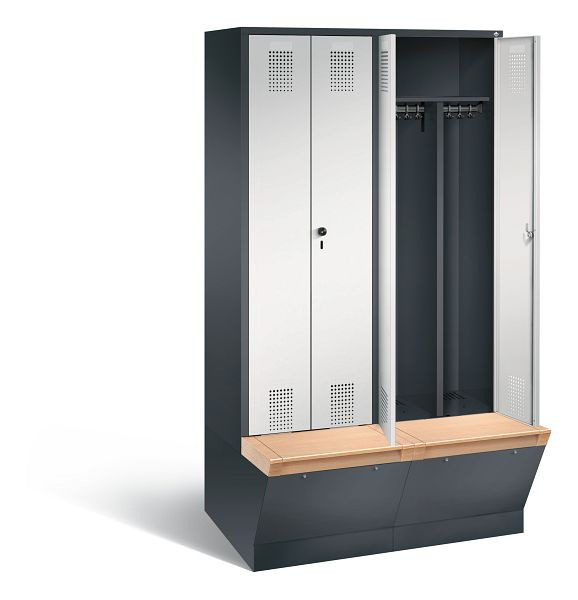 C+P zwart wit kastje Evolo, H2090xW1190xD815mm, kleur: zwartgrijs/lichtgrijs, 48056-40 S10237