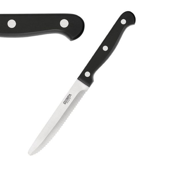 Olympia steakmes met ronde punt zwart, VE: 12 stuks, CS716