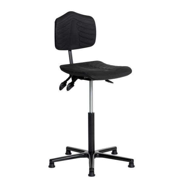 SOFAME werkstoel ERGOSOFT 2010 met glijders, zithoogte 56-82, met zitdiepteverstelling, aluminium onderstel, W050040020