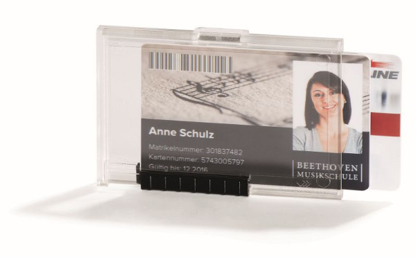 DURABLE kaarthouder PUSHBOX DUO, transparant, verpakking van 10, 892119