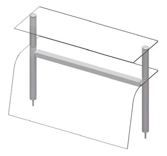 Stalgast dubbel glazen bovenblad met hoestbescherming 790x455x700 mm voor voedseluitgiftesystemen, ZS07110
