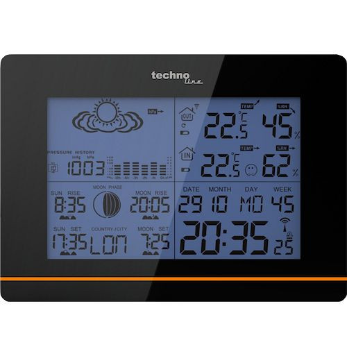 Technoline weerstation, radioklok DCF-77 met handmatige instelmogelijkheid, afmetingen: 171 x 123 x 50 mm, WS 6750