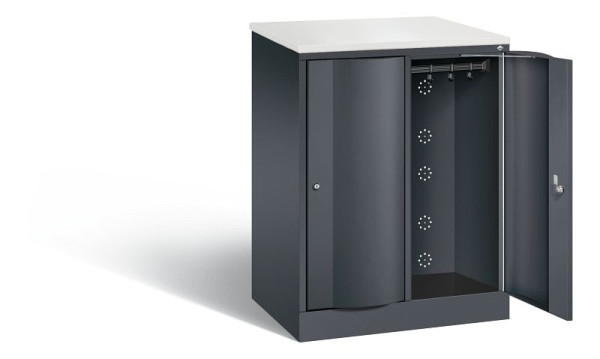 C+P garderobekast Resisto, H1077xB772xD540mm, kleur: zwart-grijs, 8271-272 S10057