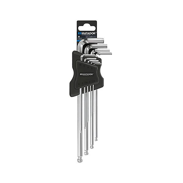 MATADOR set schroevendraaiers, lang, zeskant, kogelkop, 1,5 - 10 mm, 0442 9091