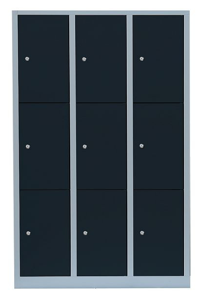 Lüllmann stalen compartimentenkast, 1800 x 1185 x 500 mm, lichtgrijs/antracietgrijs, 523338