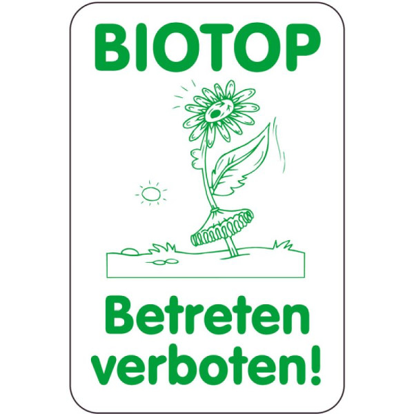 Steen HGS speciaal bord, BIOTOP, geen toegang!, 400 x 600 mm, 14996