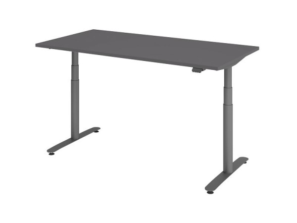 Hammerbacher zit-sta bureau elektrisch 160x80cm grafiet, VXDLR16/G/G