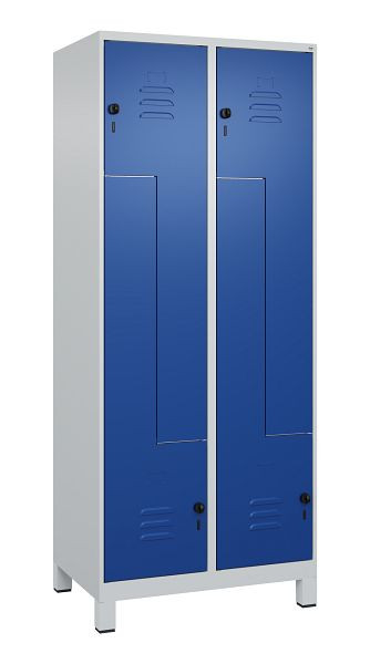 C+P Z-Spind Classic PLUS, C Z-Spind, Classic PLUS, Füße, 4 Abteile, 1950x800x500mm, 7035/5010, Drehriegel, 080013-224 S10003