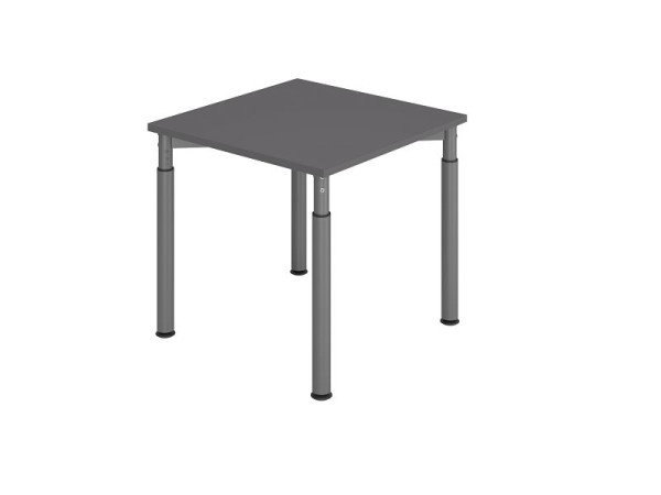 Hammerbacher bureau YS08, 80 x 80 cm, blad: grafiet, 25 mm dik, ABS dikke rand, rechthoekige vorm, grafiet, VYS08/G/G