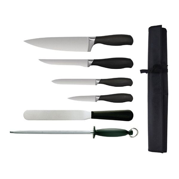 Vogue 6-delige messenset en koffer met zachte grip, S725