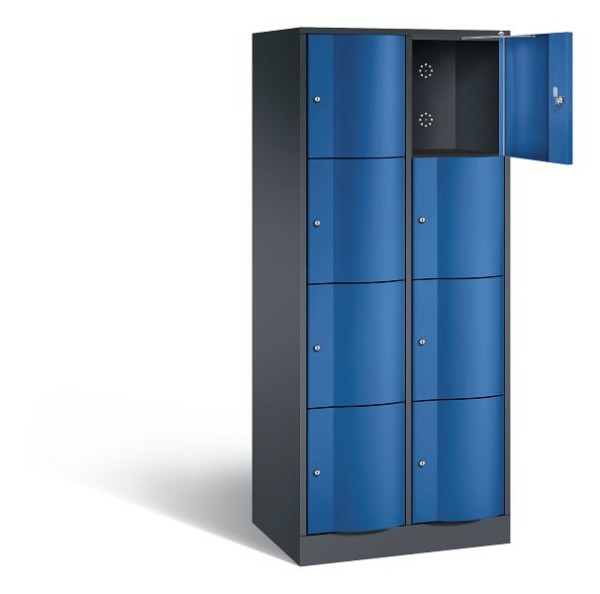 C+P lockerkast Resisto, H1950xW772xD540mm, kleur: zwartgrijs / gentiaanblauw, 8470-272 S10027