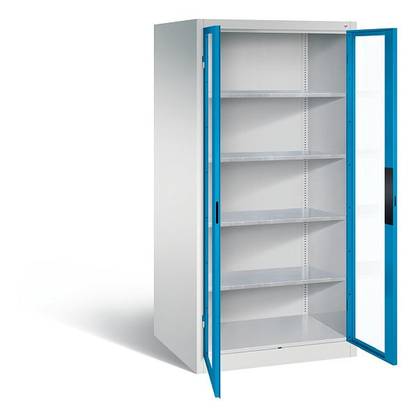 C+P gereedschapskast Acurado, H1950xW930xD800mm, kleur: lichtgrijs/lichtblauw, verzonken handgreep, 8924-055 S10109